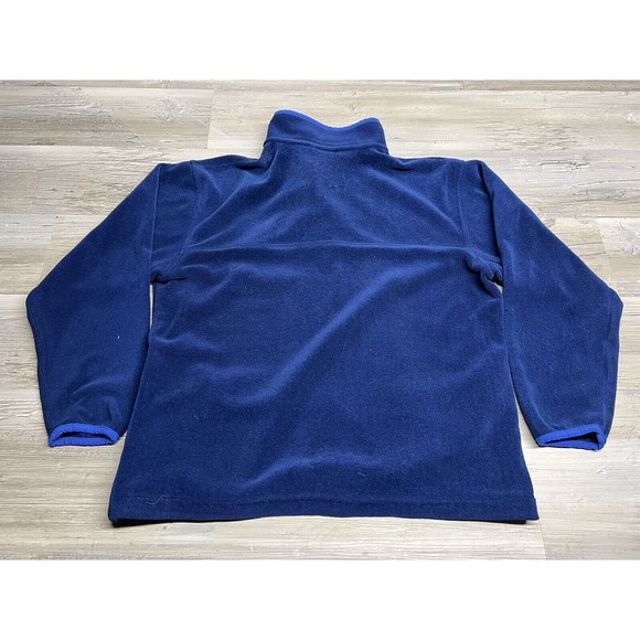 Vintage LL Bean Blue Snap T Pullover Fleece Jacket XL Pockets Embroidered Logo‎ - Picture 2 of 8